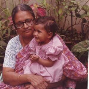 With Joanna (grand daughter) - 1991