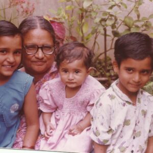 With Miriam, Jonathan and Joanna (grand children) - 1991