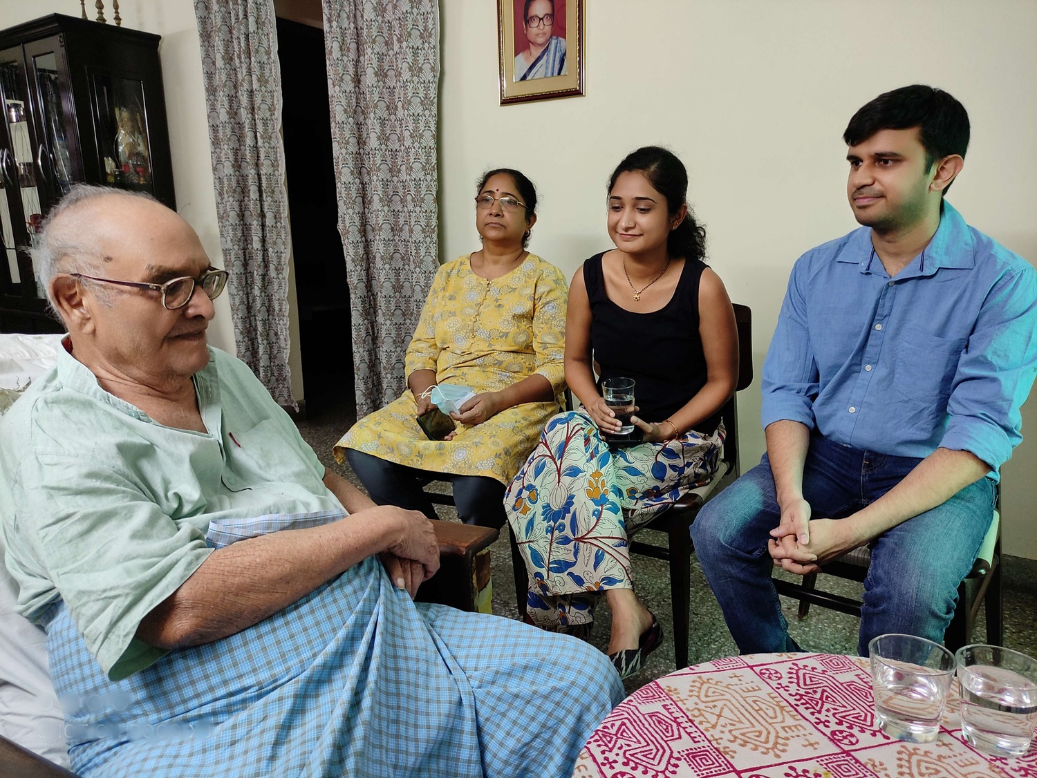 with Joanna (Grand daughter) and spouse Calvin