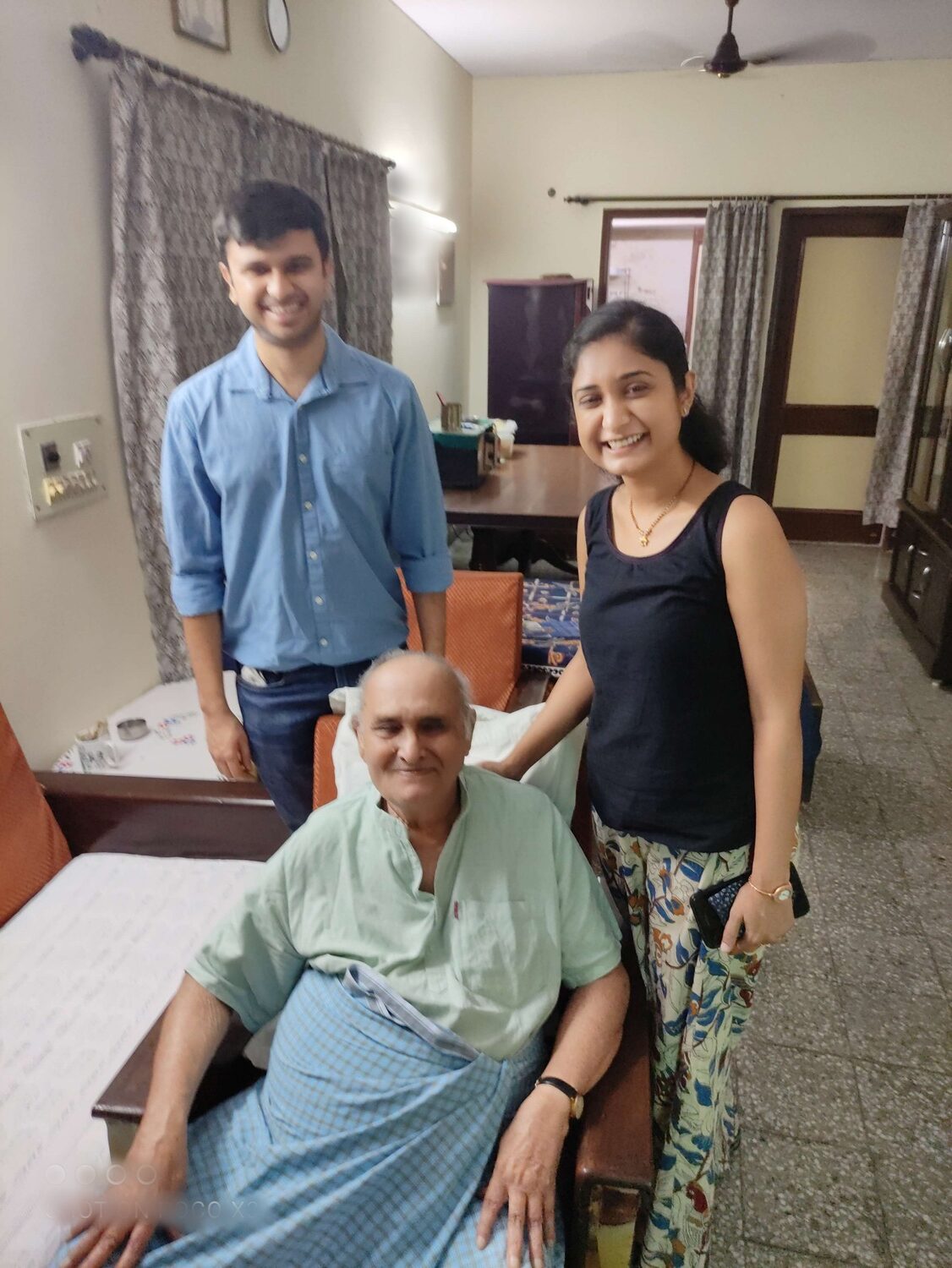 with Joanna (Grand daughter) and Calvin (spouse)