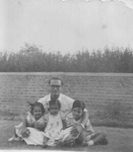 K P M Sundharam with children (R - L) Joseph, Eugenie, Mary 