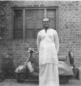 K P M Sundharam with his first 'Bajaj' Scooter